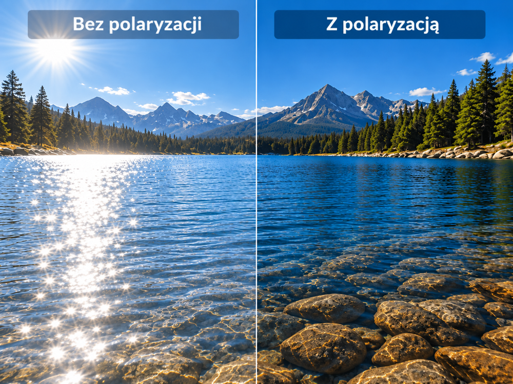 Porównanie efektu polaryzacji w okularach przeciwsłonecznych